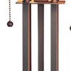 25" Gray Metal Two Light Cylinder Table Lamp with Amber Square Shade