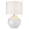 26" White Ceramic Table Lamp with White Drum Shade
