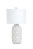 Set of Two 28" White Ceramic Table Lamp with White Cone Shade