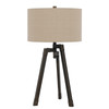 32" Charcoal Metal Tripod Table Lamp with Tan Drum Shade