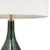 27" Blue Green Glass LED Table Lamp with White Drum Shade