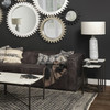 31" Gray Lamp Base LED with Beige Shade