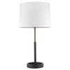 31" Black and Gold Metal Table Lamp with White Empire Shade