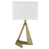 25" Brass Metal Novelty Table Lamp with White Shade