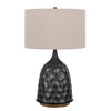29" Gray Metal Table Lamp with Brown Drum Shade