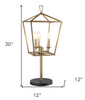 30" Black Iron Three Light Bedside Table Lamp