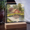 7.25" Red Barn Retreat Acrylic LED Lighted Night Light