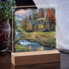 7.25" Mountain Paradise Hideaway Acrylic LED Lighted Night Light