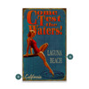 Laguna Beach CA "Come Test the Waters" Lady Dipping Toe Blue Wall Sign Wood or Metal