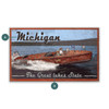 Michigan Great Lakes State Vintage Boating Wall Sign Wood or Metal