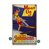 Couple Water Skiing Meet Us Wall Sign Wood or Metal