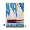 Newport Beach California Red Cruiser Motorboat Wall Sign Wood or Metal