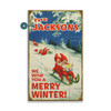 We Wish You a Merry Winter Elves Sledding Wall Sign Wood or Metal