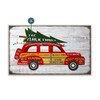 Assorted Holiday Greetings on a Christmas Car Wall Sign Wood or Metal
