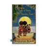 Hawaiian Moon Beach Scene Kids with Puppy and Stars Wall Sign Wood or Metal
