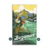Bozeman MT Vintage Fly Fishing River Scene Wall Sign Wood or Metal