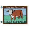 Personalized Trail's End Ranch Hereford Cow Wall Sign Wood or Metal