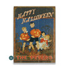 Personalized Happy Halloween Children with Carved Pumpkins Wall Sign Wood or Metal