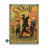 Personalized California Golf 20th Century Scene Wall Sign Wood or Metal