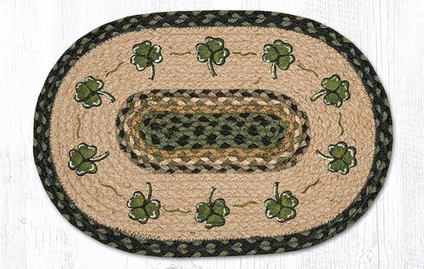Shamrock Braided Jute Oval Placemats by Susan Burd, Set of 2 Tableware