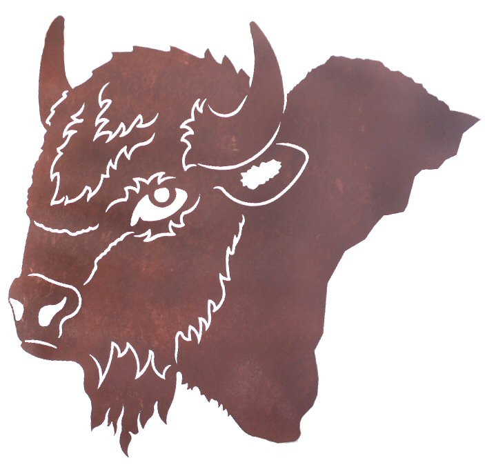 27" Buffalo Head Metal Wall Art Wildlife Wall Decor