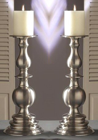 14" Pewter Brass Pillar Candle Holder Candle Accessories Dessau