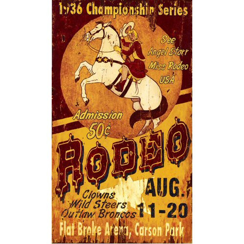 Old Time Rodeo Sign Customizable Angel Star Miss Rodeo Vintage Style Wooden Sign ...