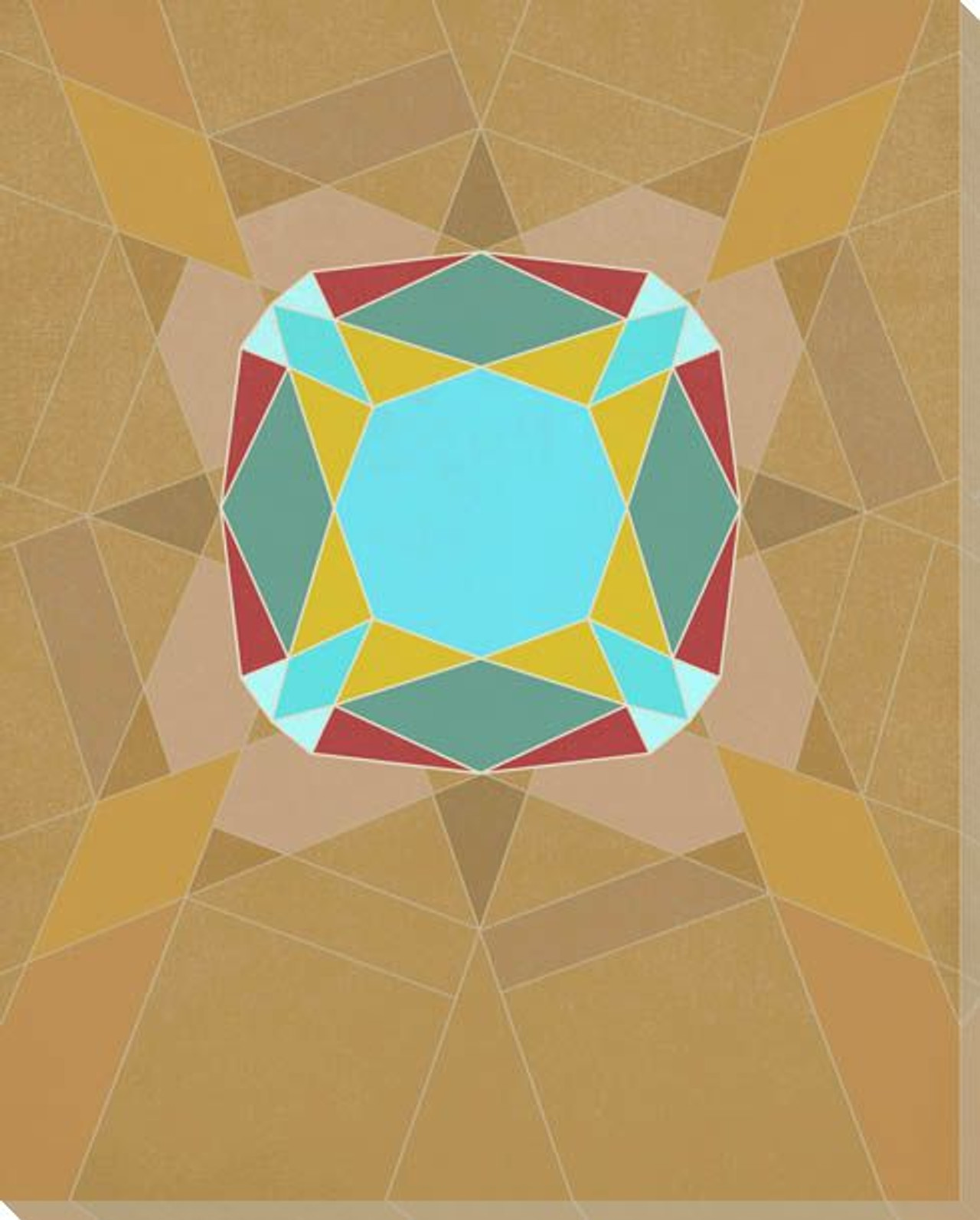Graphic Gemstone Trillion Cut Wrapped Canvas Giclee Art Print Wall Art