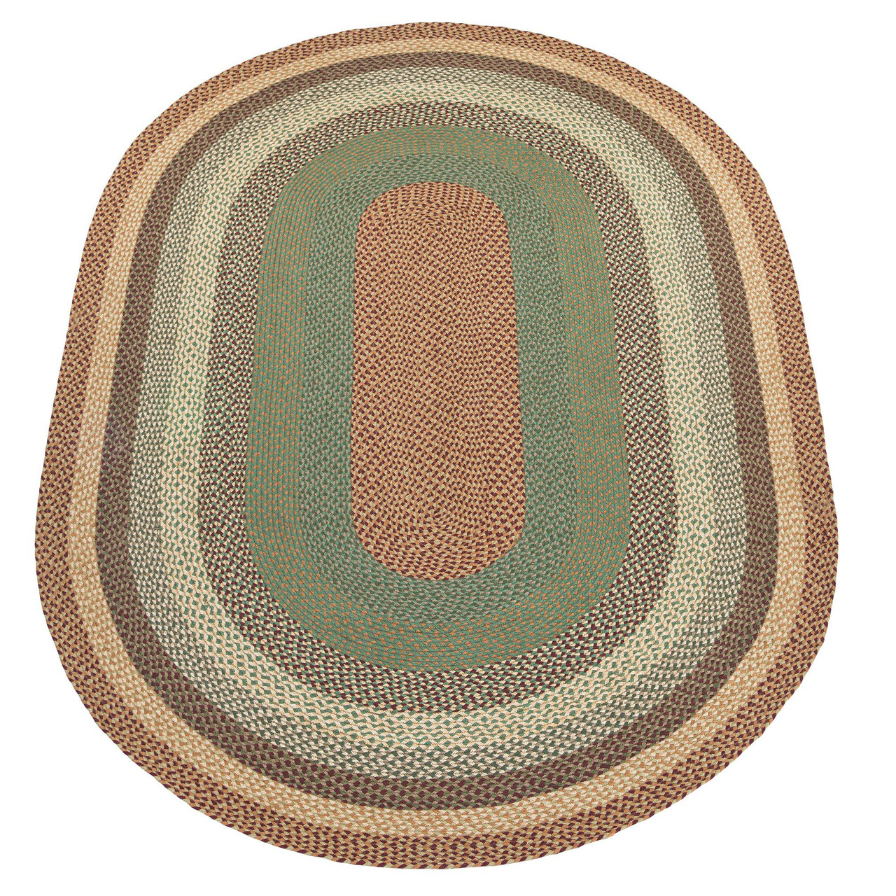 2' x 6' Buttermilk Cranberry Braided Jute Oval Runner Rug - Floor Rug ...