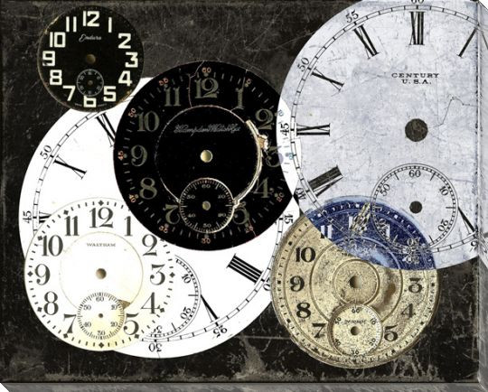 Clocks and More 2 Wrapped Canvas Giclee Print Wall Art | Interior ...