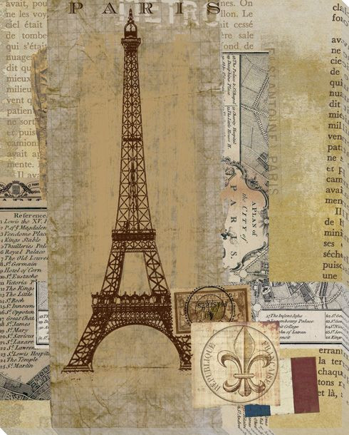 PARIS FRANCE EIFFEL TOWER GICLEE CANVAS ART PRINT POSTER