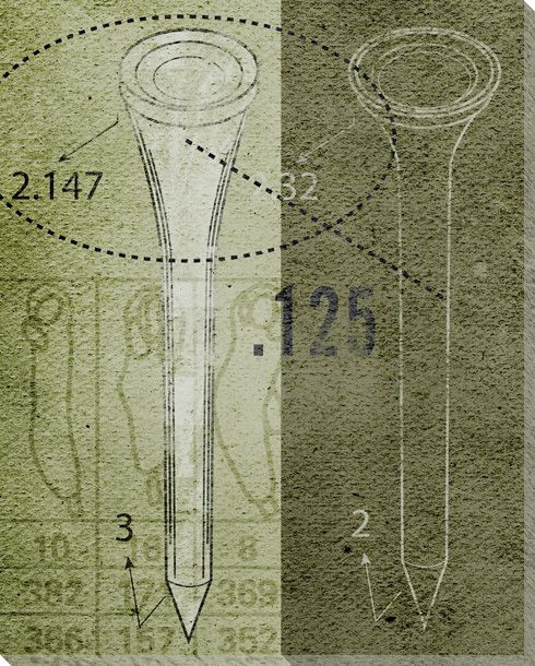 Golf Tee Specs Wrapped Canvas Giclee Print Wall Art Wall Decor Artwork