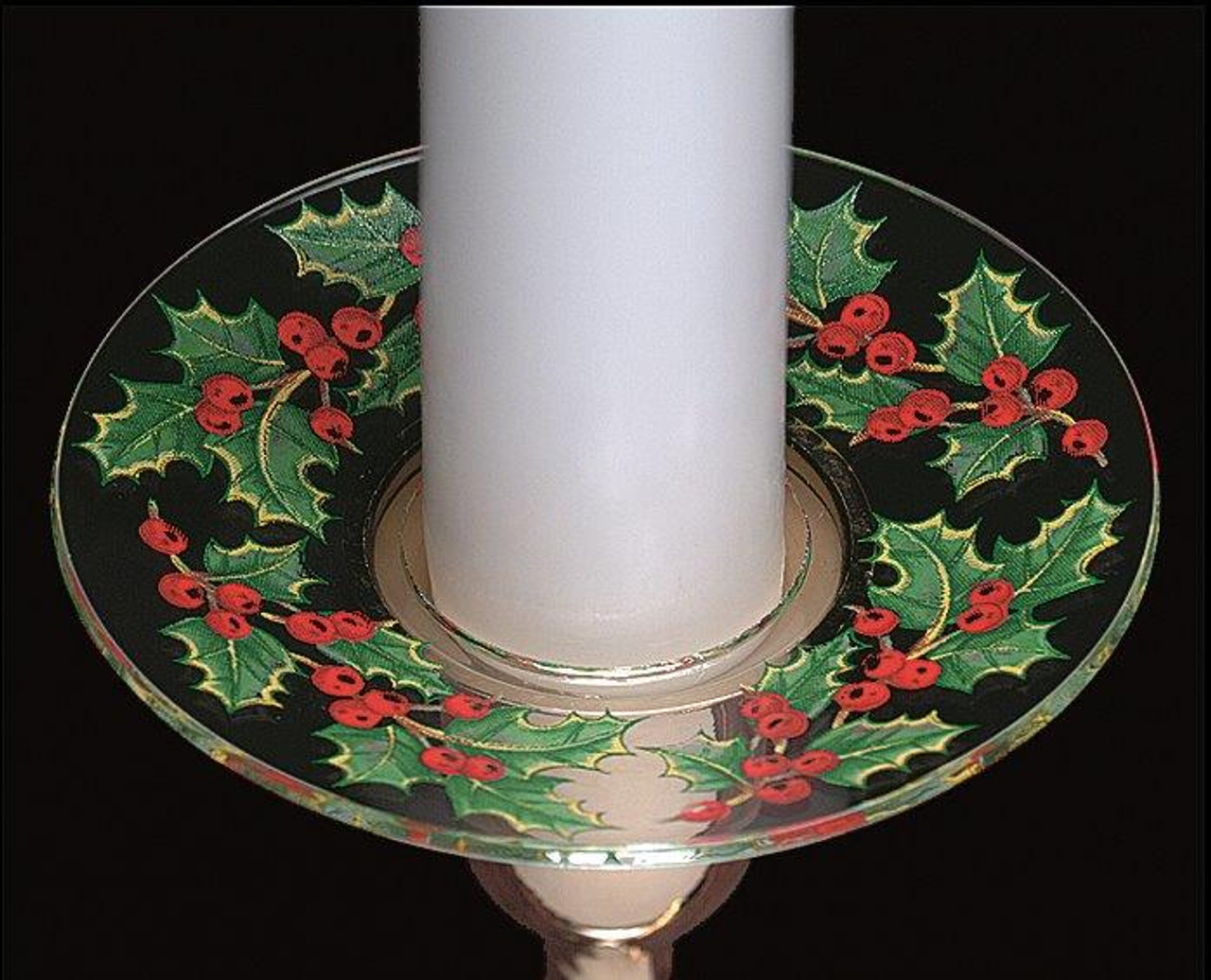 Fancy Segmented Bobeche Glass Candle Wax Catchers, Set of 12