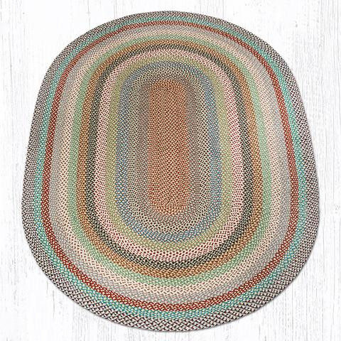 6' x 9' Multi Color Braided Jute Oval Rug Floor Rug Area Rug