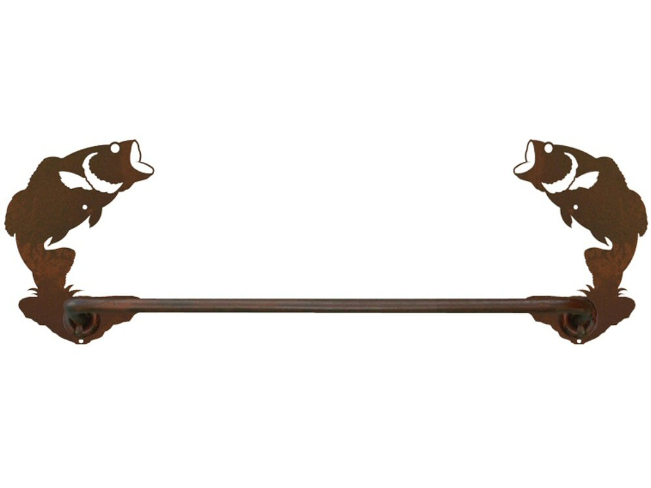 27 Bass Fish Metal Towel Bar - Towel Holder