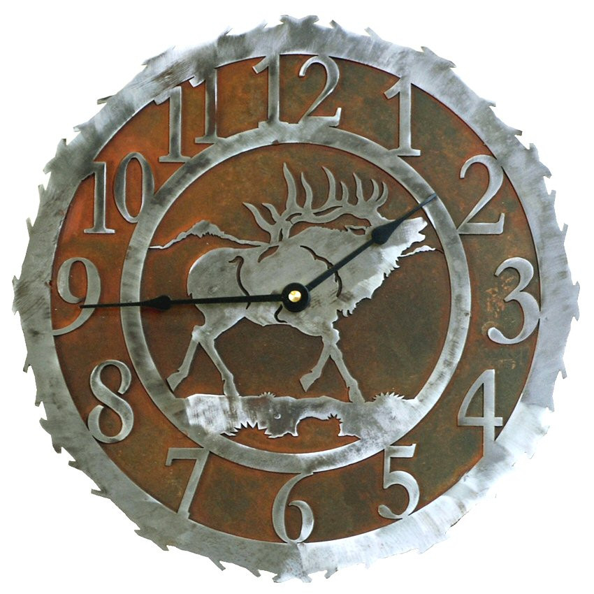 Elk 12in Metal Wall Clock