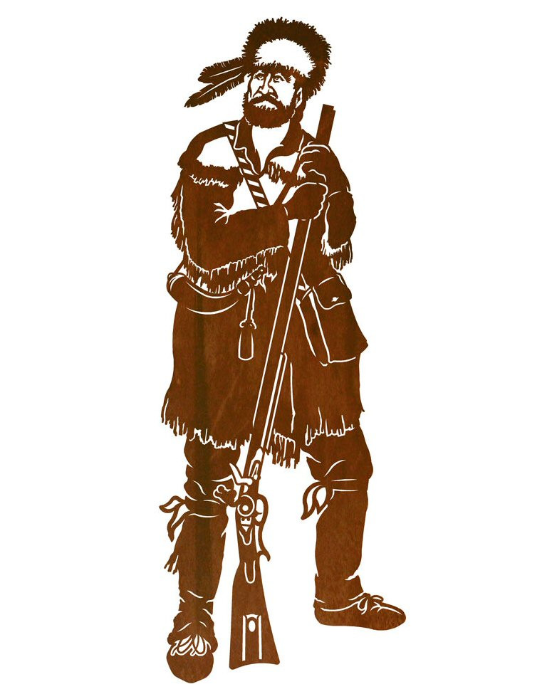 42" Mountain Man Metal Wall Art - Western Wall Decor