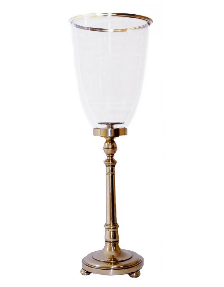 Polished Brass Hurricane Candle Holder - Candle Holder ...