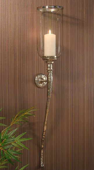 Nickel Hammered Aluminum Wall Sconce Candle Holder Wall Decor