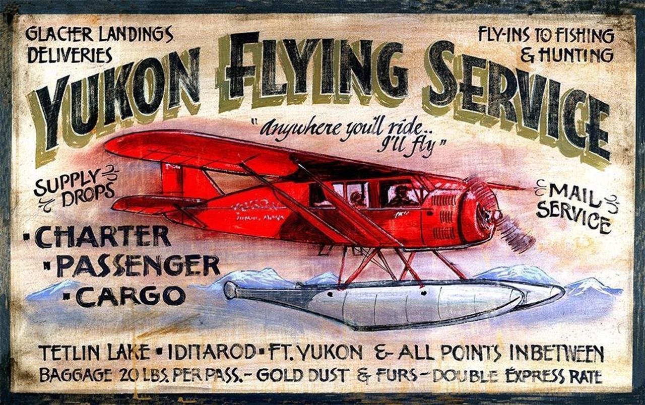 Custom Yukon Flying Service Vintage Style Metal Sign - Personalized Antique  Aluminum Sign