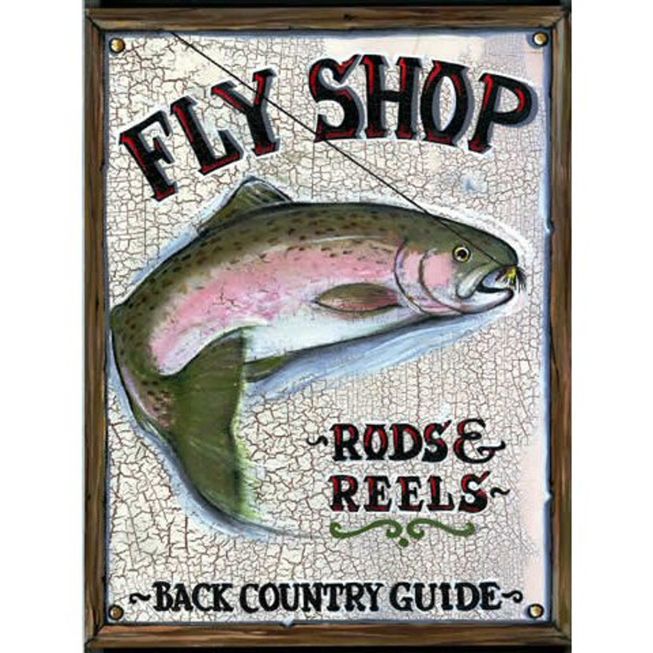 Custom Fly Shop Rods and Reels Vintage Style Metal Sign - Personalized  Antique Aluminum Sign