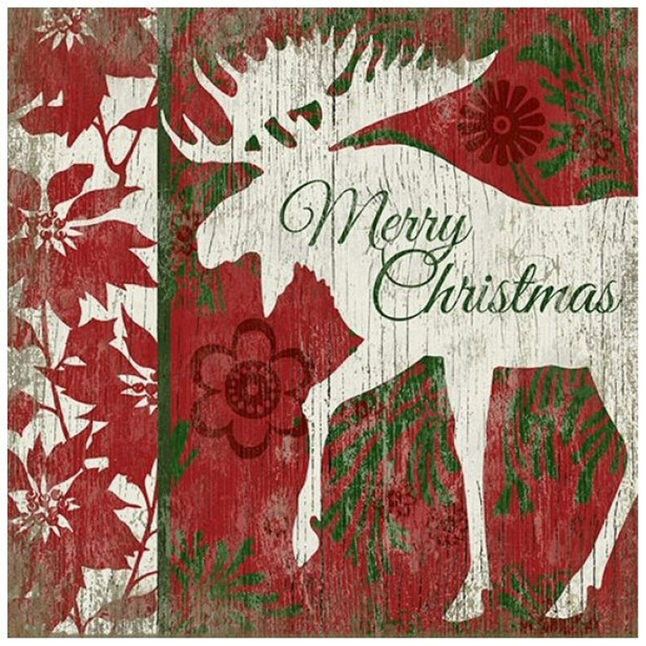 Download Merry Christmas Moose Vintage Style Wooden Sign Antique Retro Wood Sign