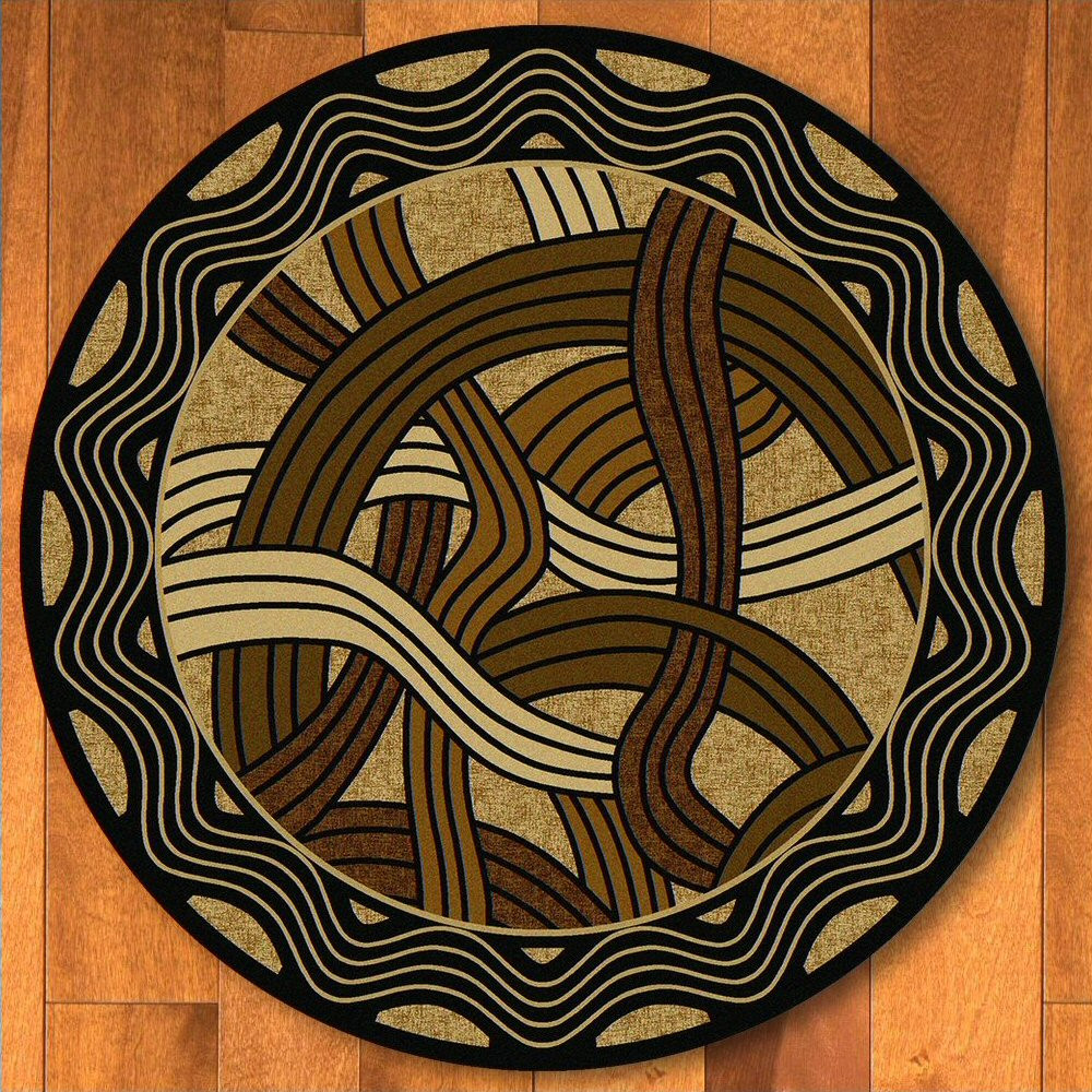 Hand Coiled Natural Cherokee Inspired Round Area Rug 8ft | Southwestern ...