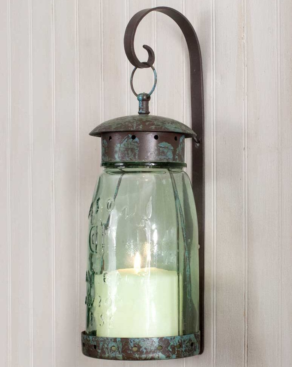 hanging tall iron wall sconce