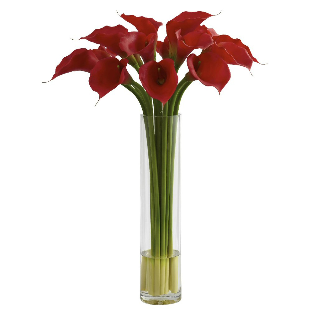 large red silk flowers