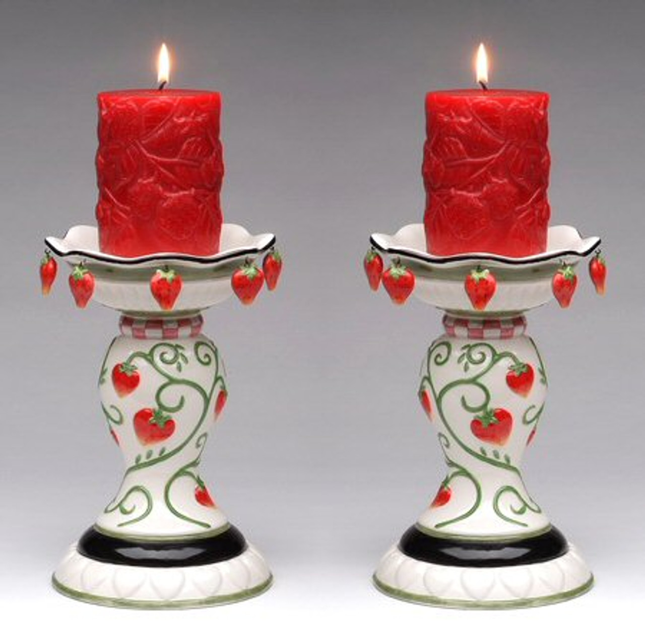 pillar candle holder set of 2