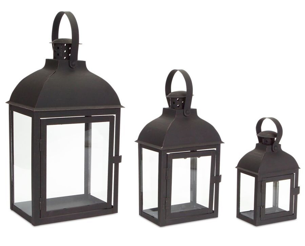 set of three candle lanterns