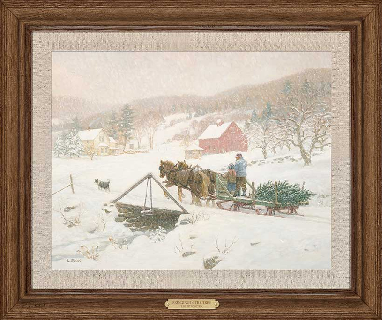Bringing In The Christmas Tree Limited Edition Framed Canvas