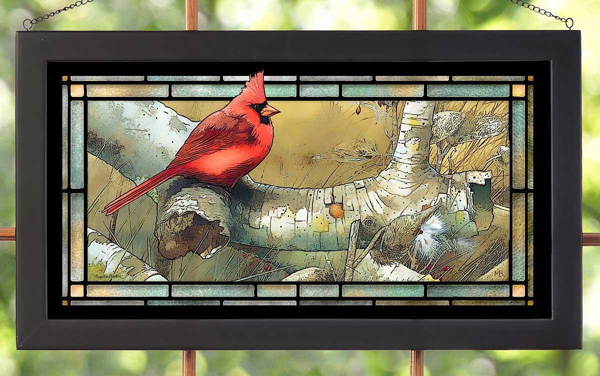 WALL ART CARDINAL ON BIRCH BRANCH METAL WALL SCULPTURE WALL DECOR