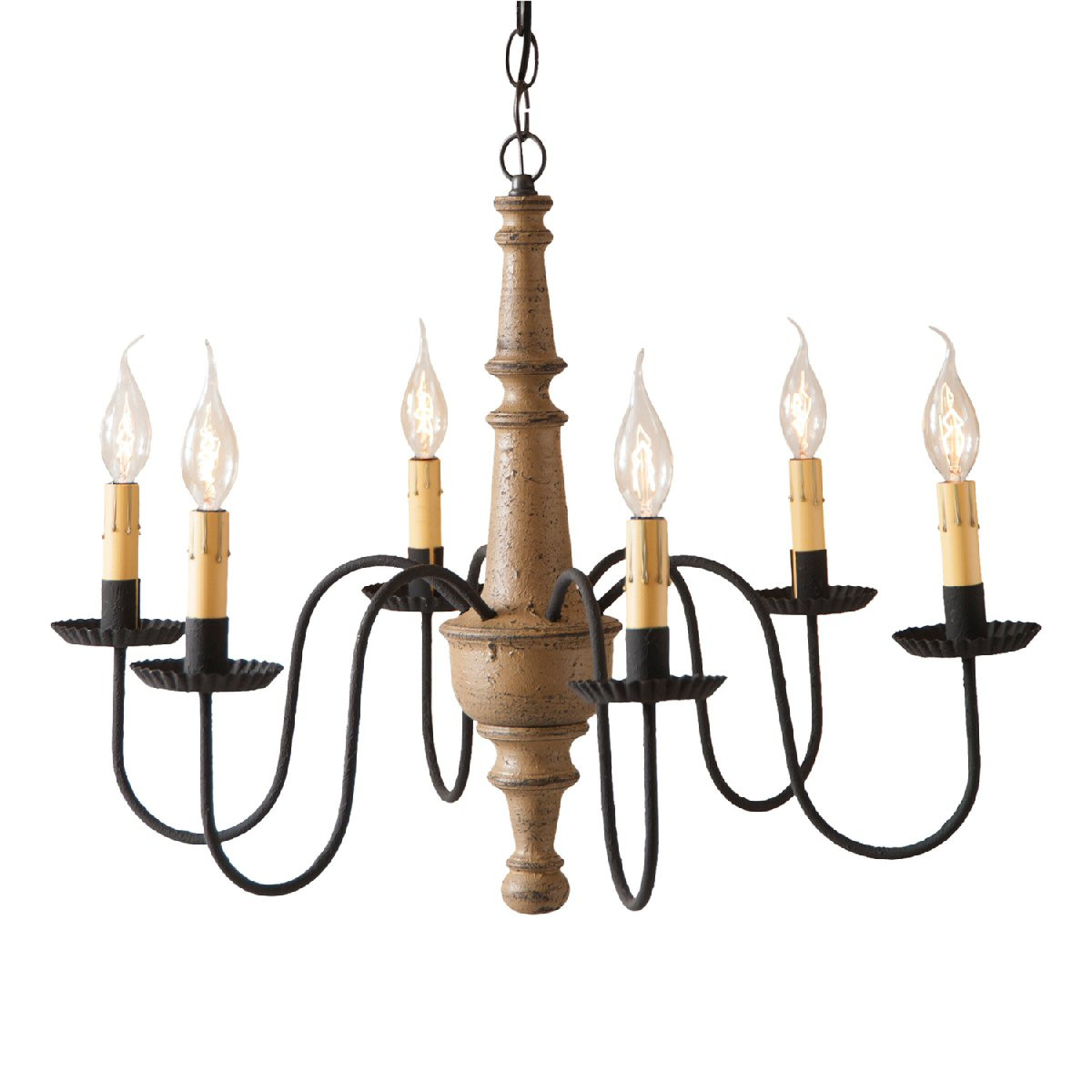 Americana Pearwood Harrison Wood Chandelier Rustic Lighting